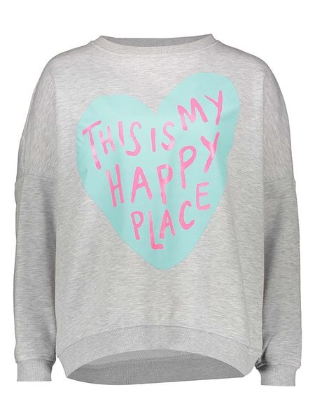 Miss goodlife Bluza "This is my happy place" w kolorze szarym rozmiar: XL. Szare bluzy miss goodlife, xl, bez wzorów, z bawełny, bez ramiączek, bez kaptura. Za 184.89 zł.