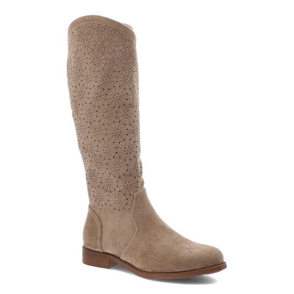 Beżowe Kozaki S.Barski Modne Obuwie Damskie. Brązowe kozaki S.BARSKI, w ażurowe wzory, bez obcasa, na płaskiej podeszwie, bez zapięcia. Za 178.99 zł.