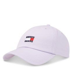 Czapka z daszkiem Tommy Jeans. Fioletowe czapki z daszkiem Tommy Jeans, bez wzorów, z jeansu. Za 109.99 zł.