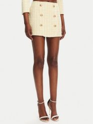 Elisabetta Franchi Spódnica mini GO-116-52E2-V420 Żółty Regular Fit. Żółte spódnice Elisabetta Franchi, bez wzorów, z bawełny, mini. Za 1,809.00 zł.