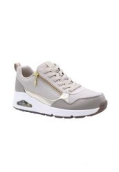 Buty SKECHERS UNO METALLIC SLIDERS Beżowy. Brązowe buty trekkingowe Skechers, z materiału, bez zapięcia. Za 368.99 zł.