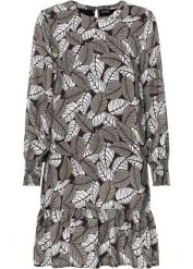 Sukienka szyfonowa. Czarne sukienki bonprix, bez wzorów, z szyfonu, eleganckie, bez kołnierzyka, bez ramiączek. Za 109.99 zł.
