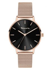 Tamaris Zegarek kwarcowy w kolorze różowozłoto-czarnym rozmiar: onesize. Czarne, analogowe zegarki Tamaris, metalowe. Za 173.99 zł.