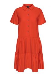 Vero Moda Sukienka "Jeanett" w kolorze czerwonym rozmiar: XS. Czerwone sukienki Vero Moda, xs, bez wzorów, bez kołnierzyka, bez ramiączek, mini. Za 32.52 zł.