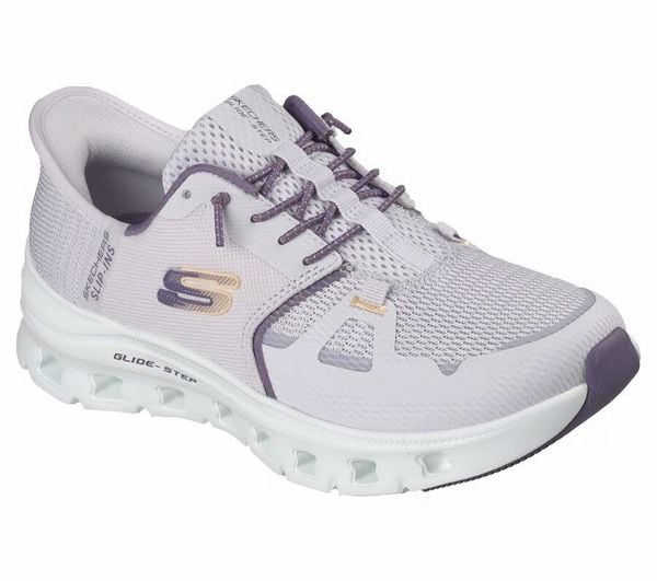 Buty SKECHERS GLIDE STEP PRO Fioletowy. Fioletowe trekkingi Skechers, bez wzorów, z meshu, bez zapięcia, trekkingowe. Za 322.99 zł.
