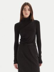 Patrizia Pepe Bluzka 2M4478 J337 Czarny Regular Fit. Czarne bluzki Patrizia Pepe, m, bez wzorów, z syntetyku, bez kołnierzyka, bez ramiączek. Za 619.99 zł.