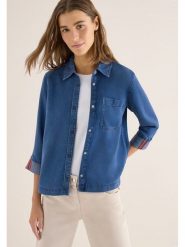 Cecil Koszula dżinsowa w kolorze niebieskim rozmiar: XL. Niebieskie koszule Cecil, xl, bez wzorów, z lyocellu, bez kołnierzyka, bez ramiączek. Za 127.65 zł.
