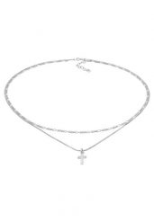 Elli Damski choker warstwowy krzyż filigran z cyrkoniami ze srebra próby 925 Sterling Silver Naszyjniki 1 ct. Szare naszyjniki Elli, z materiału, z cyrkonią, srebrne. Za 354.79 zł.
