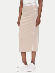 EA7 Emporio Armani Spódnica midi 7W000279 AF12501 U6155 Beżowy Regular Fit. Brązowe spódnice EA7 Emporio Armani, s, bez wzorów, z syntetyku, midi. Za 339.99 zł.