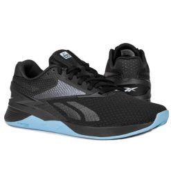 Buty damskie fitness Reebok NANO X3. Czarne buty treningowe REEBOK FITNESS, bez wzorów, bez zapięcia, na fitness i siłownię. W wyprzedaży za 359.00 zł.
