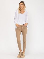 Tantra Sweter w kolorze białym rozmiar: onesize. Białe swetry Tantra, bez wzorów, z wełny, bez ramiączek. Za 118.28 zł.