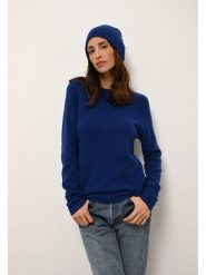 Just Cashmere Kaszmirowy sweter "Jane" w kolorze granatowym rozmiar: XL. Niebieskie swetry Just Cashmere, xl, bez wzorów, z kaszmiru, bez ramiączek. Za 306.01 zł.