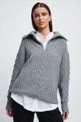 Medicine sweter damski kolor szary z golfem. Szare swetry MEDICINE, l, bez wzorów, z dzianiny, bez ramiączek. Za 159.90 zł.