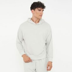 Szara Bluza Unisex z Kapturem F BOXY. Szare bluzy LEGEA, xl, bez wzorów, z bawełny, bez ramiączek, z kapturem. Za 96.00 zł.