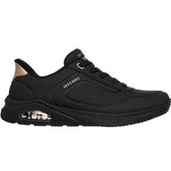 Buty do chodzenia damskie Skechers 190177BBK. Czarne buty treningowe Skechers, bez wzorów, z jeansu, bez zapięcia, trekkingowe. Za 436.00 zł.