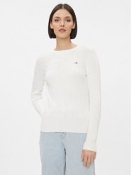 Gant Sweter 4800100 Biały Slim Fit. Białe swetry Gant, l, bez wzorów, z bawełny, bez ramiączek. Za 479.99 zł.