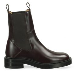 Sztyblety Gant. Brązowe botki Gant, bez wzorów, bez obcasa, na płaskiej podeszwie, bez zapięcia. Za 559.99 zł.