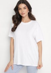Biały T-shirt z Bawełny w Klasycznym Stylu Tulseli. Białe t-shirty Born2be, uniwersalny, bez wzorów, z bawełny, klasyczne, bez kołnierzyka, bez ramiączek. W wyprzedaży za 42.49 zł.