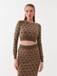 Pinko Sweter Furetto 101561 A112 Brązowy Slim Fit. Brązowe swetry Pinko, xl, bez wzorów, z wiskozy, bez ramiączek. Za 1,119.00 zł.