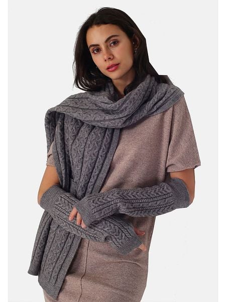 ASSUILI Ocieplacze w kolorze szarym na ręce rozmiar: onesize. Szare rękawiczki Assuili, bez wzorów, ze splotem, klasyczne. Za 56.99 zł.