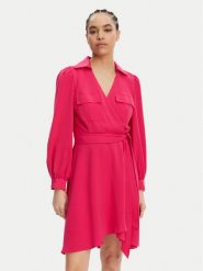 DKNY Sukienka koszulowa DD3K7484 Różowy Regular Fit. Czerwone sukienki DKNY, bez wzorów, z syntetyku, bez kołnierzyka, bez ramiączek, koszulowe. Za 409.99 zł.