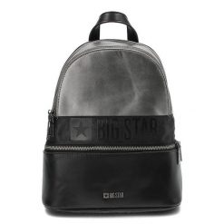 Czarny Modny Plecak Damski Big Star. Czarne plecaki Big Star Accessories, bez wzorów, ze skóry ekologicznej, bez dodatków. Za 197.99 zł.