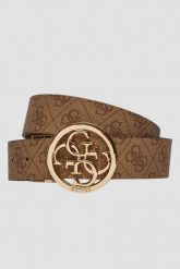 GUESS Brązowy dwustronny damski pasek w monogram Noelle REV H35, Rozmiar L. Brązowe paski Guess, z aplikacjami, eleganckie. W wyprzedaży za 179.99 zł.