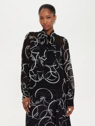 KARL LAGERFELD Bluzka 245W1604 Czarny Regular Fit. Czarne bluzki KARL LAGERFELD, bez wzorów, z wiskozy, bez kołnierzyka, bez ramiączek. Za 539.99 zł.