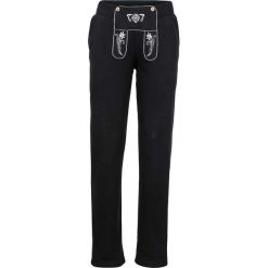 Spodnie dresowe z haftem bonprix czarny. Spodnie sportowe marki bonprix. Za 44.99 zł.