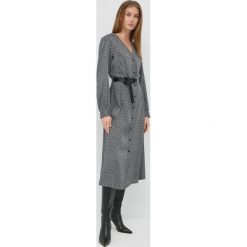MICHAEL Michael Kors sukienka kolor czarny midi rozkloszowana. Czarne sukienki MICHAEL Michael Kors, s, bez wzorów, z tkaniny, bez kołnierzyka, bez ramiączek, maxi, rozkloszowane. W wyprzedaży za 789.99 zł.