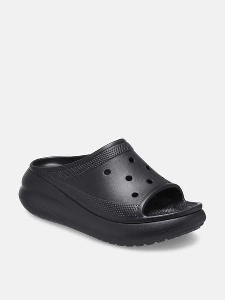 Crocs Klapki "Crush" w kolorze czarnym rozmiar: 38/39. Czarne klapki Crocs, bez wzorów, klasyczne, z otwartym noskiem, bez obcasa, na platformie, bez zapięcia. Za 96.14 zł.