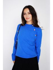 C& Jo Sweter w kolorze niebieskim rozmiar: 38. Niebieskie swetry C& Jo, bez wzorów, z kaszmiru, klasyczne, bez ramiączek. Za 152.99 zł.