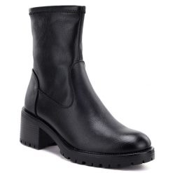 Botki damskie na obcasie czarne Potocki SZ12835. Czarne botki POTOCKI, bez wzorów, ze skóry ekologicznej, bez obcasa, na obcasie, bez zapięcia. Za 169.99 zł.
