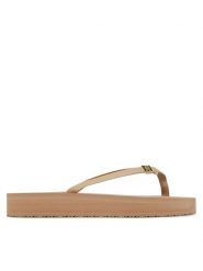 Tommy Hilfiger Japonki Elevated Chic Beach Sandal FW0FW08523 Beżowy. Brązowe japonki Tommy Hilfiger, bez wzorów, ze skóry. Za 129.99 zł.