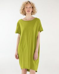 Bawełniana sukienka mini. Zielone sukienki Unisono, l, bez wzorów, z bawełny, bez kołnierzyka, bez ramiączek, mini. Za 149.00 zł.