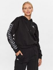 Kappa Bluza 313024 Czarny Regular Fit. Czarne bluzy Kappa, m, bez wzorów, z bawełny, bez kaptura. Za 269.99 zł.