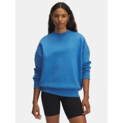 Bluza Damska Under Armour Dresowa Bez Kaptura Oversize Rival Fleece. Niebieskie bluzy Under Armour, bez wzorów, z dresówki, sportowe, bez ramiączek, bez kaptura. W wyprzedaży za 136.25 zł.