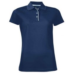 Damska Sportowa Koszulka Polo Performer. Niebieskie t-shirty sportowe SOL'S, s, bez wzorów, bez ramiączek. Za 81.99 zł.
