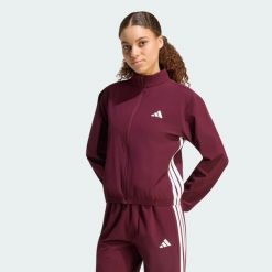 Kurtka Train Essentials 3-Stripes Woven Warm-Up. Białe kurtki adidas, m, bez wzorów, z elastanu, klasyczne, bez kaptura. Za 239.00 zł.