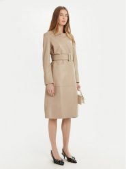 Marella Trencz Baltico 2513441031 Beżowy Regular Fit. Brązowe płaszcze Marella, bez wzorów, ze skóry, bez kaptura. Za 1,599.00 zł.