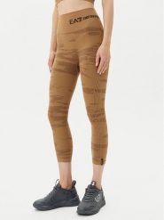 EA7 Emporio Armani Legginsy 7W000518 AF13714 U6054 Brązowy Slim Fit. Brązowe legginsy EA7 Emporio Armani, bez wzorów, z syntetyku. Za 269.99 zł.