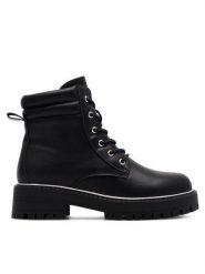 JENNY Botki CHLOE WS2302-23 Czarny. Czarne botki Jenny, bez wzorów, z syntetyku, bez obcasa, na płaskiej podeszwie, bez zapięcia. Za 169.99 zł.