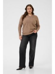 KAFFE curve Sweter w kolorze karmelowym rozmiar: M. Brązowe swetry KAFFE curve, m, bez wzorów, bez ramiączek. Za 130.99 zł.