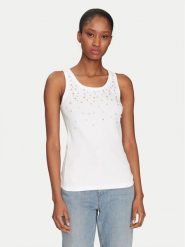 Marella Top Minorca1 2513941154 Biały Slim Fit. Białe topy Marella, xl, bez wzorów, z bawełny, bez kołnierzyka, bez ramiączek. Za 559.99 zł.