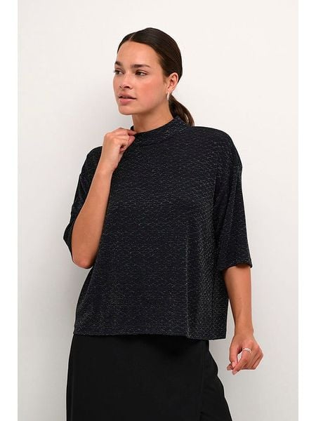 Kaffe Bluzka w kolorze czarno-żółtym rozmiar: XS. Czarne bluzki Kaffe, xs, bez wzorów, bez kołnierzyka, bez ramiączek. Za 66.00 zł.