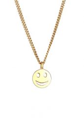 Elli Damski wisiorek płytkowy z smiling face Face ze srebra próby 925 Sterling Silver Naszyjniki 1 ct. Szare naszyjniki Elli, z materiału, srebrne. Za 248.99 zł.