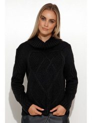 Makadamia Golf w kolorze czarnym rozmiar: onesize. Czarne swetry Makadamia, bez wzorów, z wełny, bez ramiączek. Za 64.61 zł.