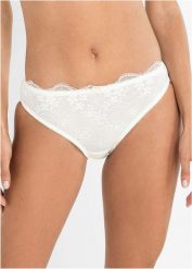 Figi z bawełny organicznej. Białe figi bonprix, bez wzorów, z bawełny. Za 37.99 zł.