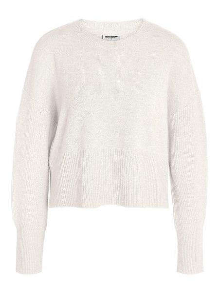 Noisy may Sweter "Nella" w kolorze kremowym rozmiar: M. Brązowe swetry Noisy May, m, bez wzorów, bez ramiączek. Za 101.95 zł.