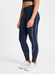 Damskie legginsy Hummel Pulse Piping. Niebieskie legginsy Hummel, bez wzorów, z poliesteru, eleganckie. Za 232.50 zł.
